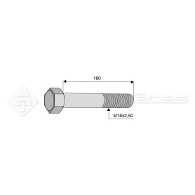 Vis - Diam. : 18 - Pas : 250 - L : 180mm