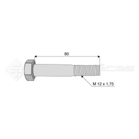 Vis - Diam. : 12 - Pas : 175 - L : 80mm