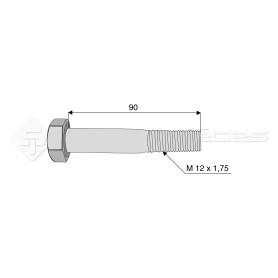 Vis - Diam. : 12 - Pas : 175 - L : 90mm - Ref: SY93112090