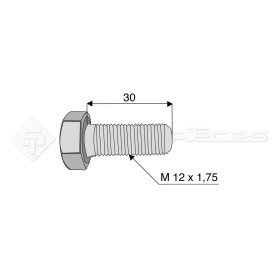 Vis - Diam. : 12 - Pas : 175 - L : 30mm