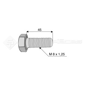 Vis - Diam. : 8 - Pas : 125 - L : 45mm - Ref: SY93308045