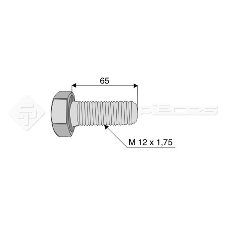 Vis - Diam. : 12 - Pas : 175 - L : 65mm