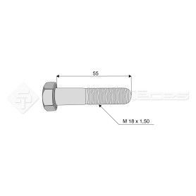 Vis - Diam. : 18 - Pas : 150 - L : 55mm - Ref: SY960180551