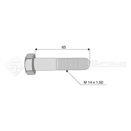 Vis - Diam. : 14 - Pas : 150 - L : 65mm