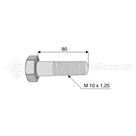 Vis - Diam. : 10 - Pas : 125 - L : 80mm - Ref: SY960100801