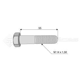 Vis - Diam. : 14 - Pas : 150 - L : 55mm