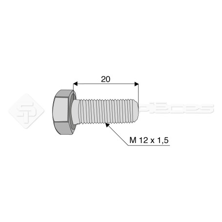 Vis - Diam. : 12 - Pas : 150 - L : 20mm