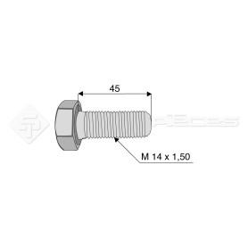 Vis - Diam. : 14 - Pas : 150 - L : 45mm