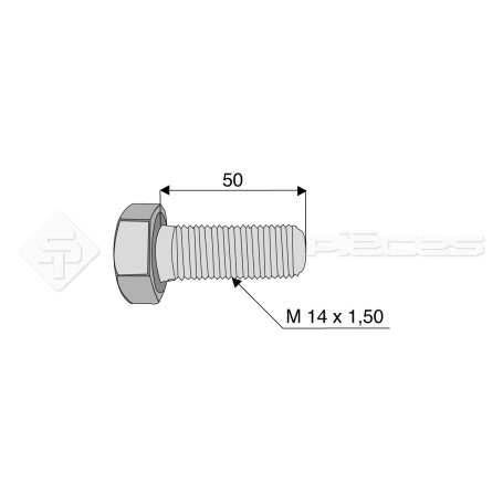 Vis - Diam. : 14 - Pas : 150 - L : 50mm