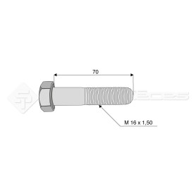 Vis - Diam. : 16 - Pas : 150 - L : 70mm - Vendu par x25