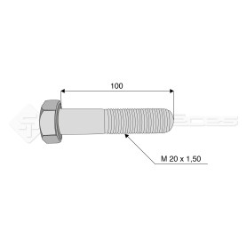 Vis - Diam. : 20 - Pas : 150 - L : 100mm - Vendu par x25 - Ref: SY960201001