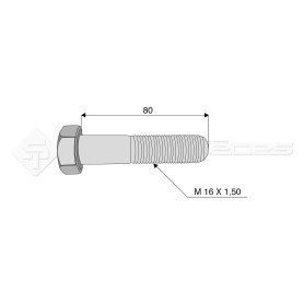 Vis - Diam. : 16 - Pas : 150 - L : 80mm - Vendu par x25 - Ref: SY960160801