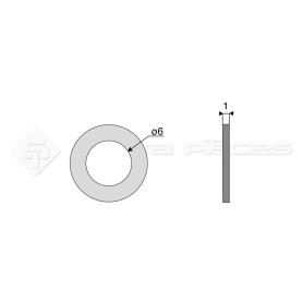 Rondelle plate - Diam. : 6 - Pas :  - L : 1mm - Vendu par x500