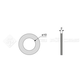 Rondelle plate - Diam. : 10 - Pas :  - L : 2mm - Vendu par x200 - Ref: SY12510