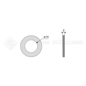 Rondelle plate - Diam. : 14 - Pas :  - L : 2mm 00 - Ref: SY12514