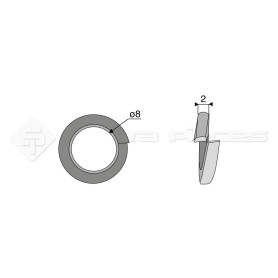 Rondelle grower - Diam. : 8 - Pas :  - L : 2mm - Vendu par x200 - Ref: SY12708