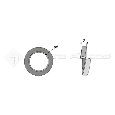 Rondelle grower - Diam. : 8 - Pas :  - L : 2mm - Vendu par x200