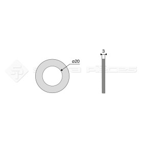 Rondelle plate - Diam. : 20 - Pas :  - L : 3mm 00