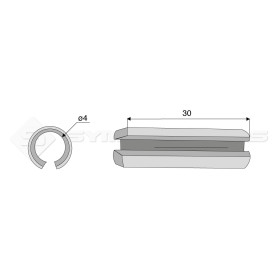 Goupille élastique - Diam. : 4 - Pas :  - L : 30mm