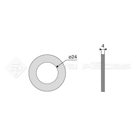 Rondelle plate - Diam. : 24 - Pas :  - L : 4mm - Vendu par x25