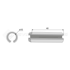 Goupille élastique - Diam. : 10 - Pas :  - L : 40mm