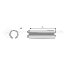 Goupille élastique - Diam. : 5 - Pas :  - L : 70mm