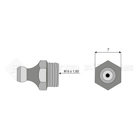 Graisseurs à tête sphérique droit - Filetage D : M6 x 1