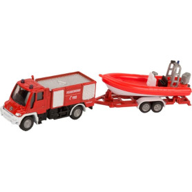 Camion pompiers+bateau Unimog - Ref: S01636