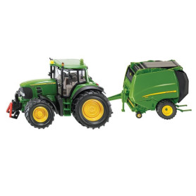 John Deere et presse balles rondes