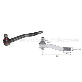 Filetage extérieur -- Base cône: 28.5 - Haut cône: 31.5 - Long. Rotule: 520 - Diam. Tige: 38.1  - Ref. 70719