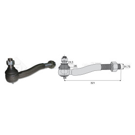 Filetage extérieur -- Base cône: 24.5 - Haut cône: 28 - Long. Rotule: 321 - Diam. Tige: 31.75  - Ref. 70323