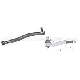Filetage extérieur -- Base cône: 28.5 - Haut cône: 32 - Long. Rotule: 610 - Diam. Tige: 45  - Ref. 60151