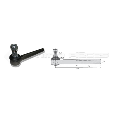 Tirant pour joint axial -- Base cône: 23.5 - Haut cône: 26.4 - Long. Rotule: 215  - Ref. 70191