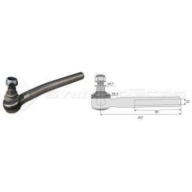 Tirant pour joint axial -- Base cône: 24.7 - Haut cône: 28.4 - Long. Rotule: 337  - Ref. 80146