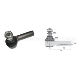 Tirant pour joint axial - Base cône: 19.9 - Haut cône: 22.11 - Long. Rotule: 115  - Réf : DA23907 - Ref: ROT70536