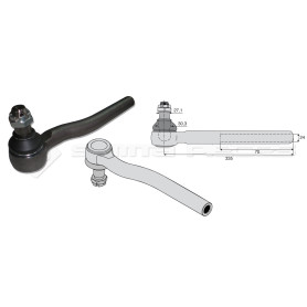 Tirant pour joint axial -- Base cône: 27.1 - Haut cône: 30.3 - Long. Rotule: 335  - Ref. 70206