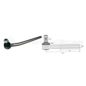 Tirant pour joint axial -- Base cône: 27.1 - Haut cône: 30.3 - Long. Rotule: 517  - Ref. 70701