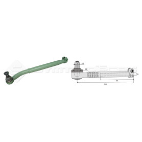 Tirant pour joint axial -- Base cône: 20 - Haut cône: 22 - Long. Rotule: 510  - Ref. 90209