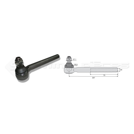 Tirant pour joint axial -- Base cône: 27.1 - Haut cône: 30.3 - Long. Rotule: 297  - Ref. 70958