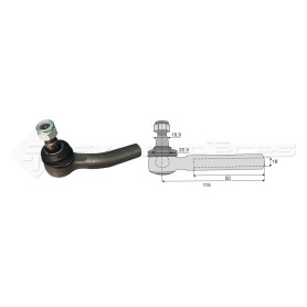 Tirant pour joint axial - Base cône: 19.9 - Haut cône: 22.3 - Long. Rotule: 115  - Réf : DA23927 - Ref: ROT70961