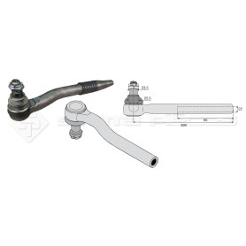 Tirant pour joint axial -- Base cône: 23.5 - Haut cône: 25.5 - Long. Rotule: 390  - Ref. 80141