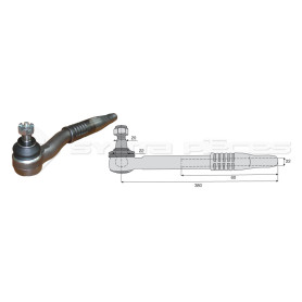 Tirant pour joint axial - Base cône: 20 - Haut cône: 22 - Long. Rotule: 380  - Réf : DA23937 - Ref: ROT90210