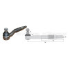 Tirant pour joint axial - Base cône: 20 - Haut cône: 22 - Long. Rotule: 380  - Réf : DA23937 - Ref: ROT90210