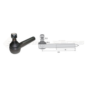 Tirant pour joint axial - Base cône: 23.5 - Haut cône: 26.4 - Long. Rotule: 530  - Réf : DA23939 - Ref: ROT60120