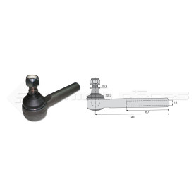 Tirant pour joint axial - Base cône: 19.9 - Haut cône: 22.3 - Long. Rotule: 143  - Réf : DA23952 - Ref: ROT70103