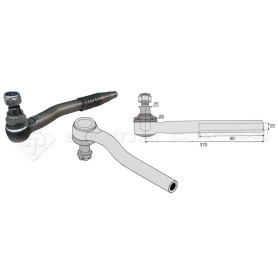 Tirant pour joint axial - Base cône: 25 - Haut cône: 28 - Long. Rotule: 370  - Réf : DA23954 - Ref: ROT80137