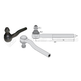 Tirant pour joint axial -- Base cône: 27.1 - Haut cône: 30.3 - Long. Rotule: 400  - Ref. 70212