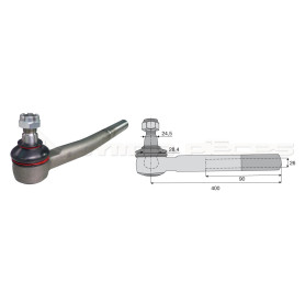 Tirant pour joint axial - Base cône: 24.5 - Haut cône: 28.4 - Long. Rotule: 400  - Réf : DA23964 - Ref: ROT70626