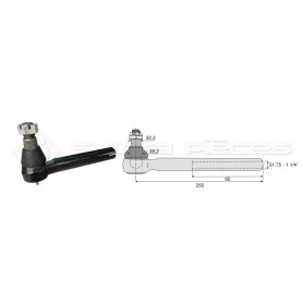 Tirant pour joint axial - Base cône: 32.2 - Haut cône: 38.2 - Long. Rotule: 255  - Réf : DA23975 - Ref: ROT80177