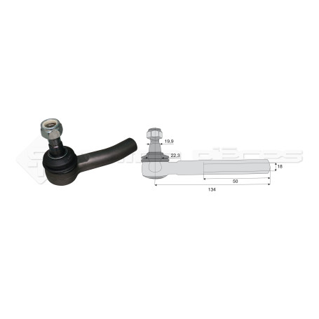 Tirant pour joint axial -- Base cône: 19.9 - Haut cône: 22.3 - Long. Rotule: 134  - Ref. 70603